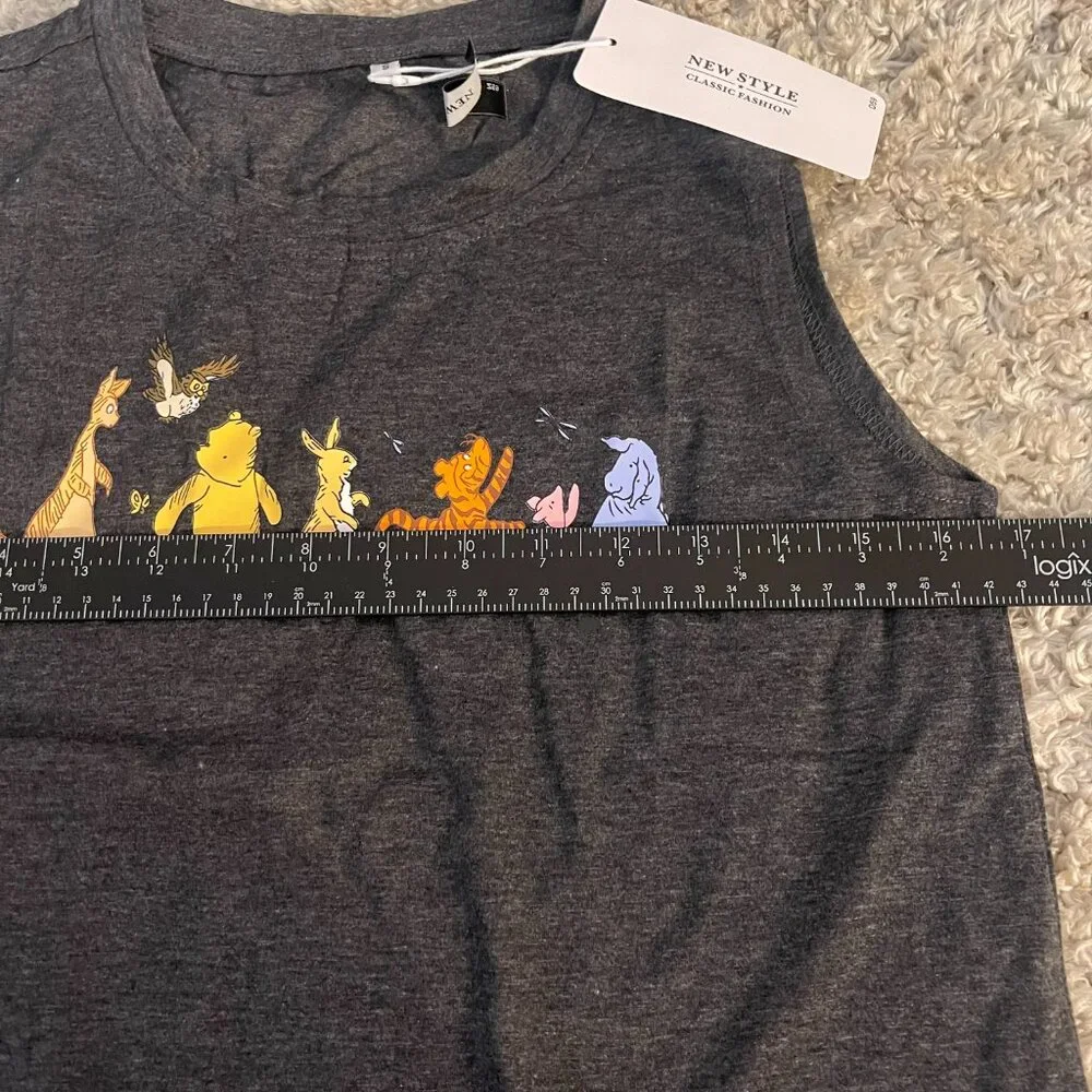 Disney Winnie the Pooh-Like & Friends Gray Tank Top Small NWT - Picture 4 of 6